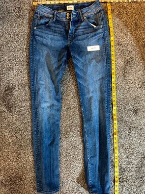 Hudson Collin Mid Rise Skinny Ankle Jeans Womens 27 Blue